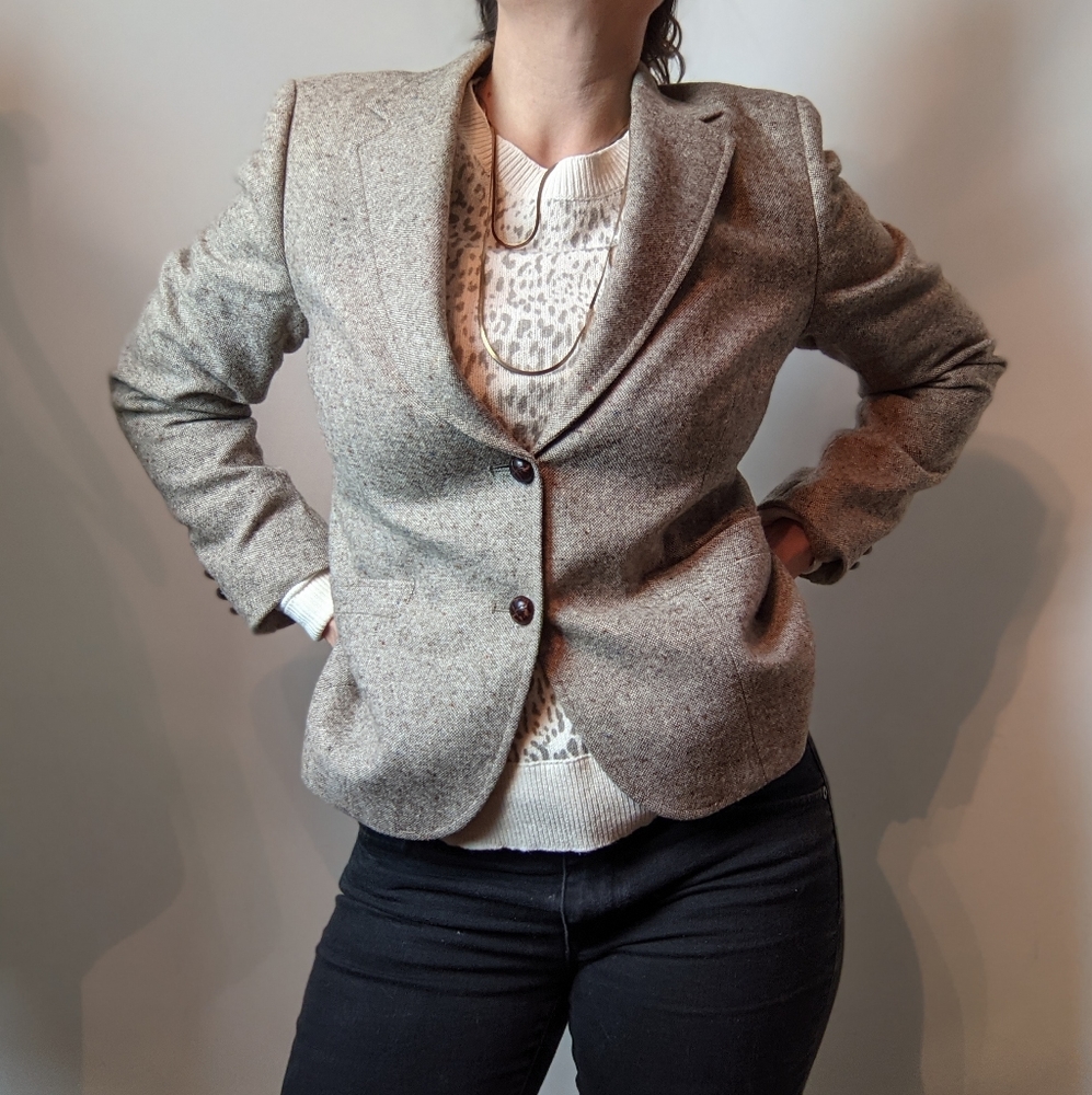Vintage Tweed Collared Blazer Button Up - Picture 9 of 15